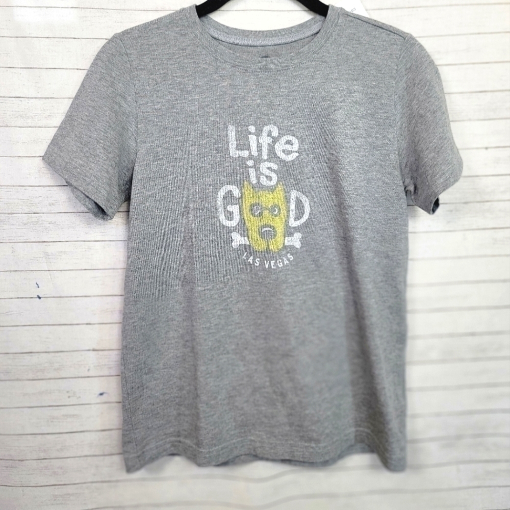 LIFE IS GOOD LAS VEGAS GRAY SHORT SLEEVE, sz LARGE